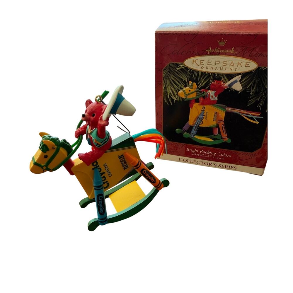 New In box Hallmark Keepsake Crayola Bright Sledding & Rocking Colors‎ Ornaments - Picture 3 of 4